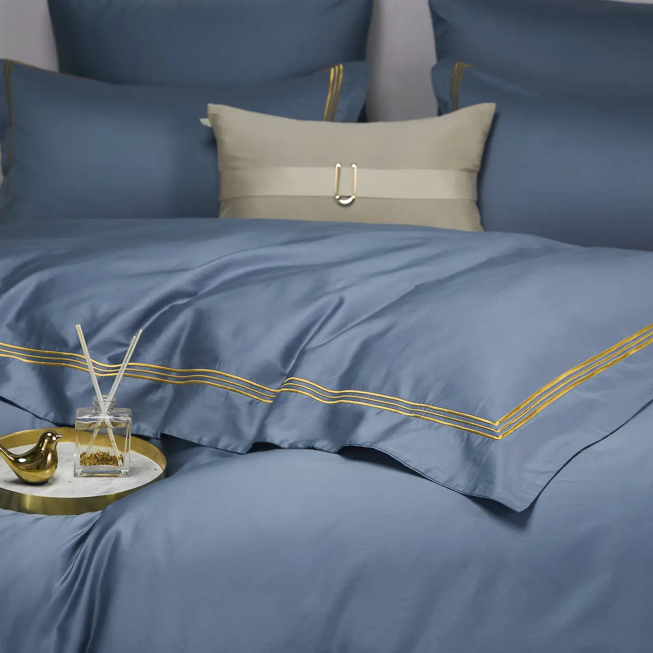 Постільна білизна євро Vie nouvelle Embroidery сатин 200х220 E011