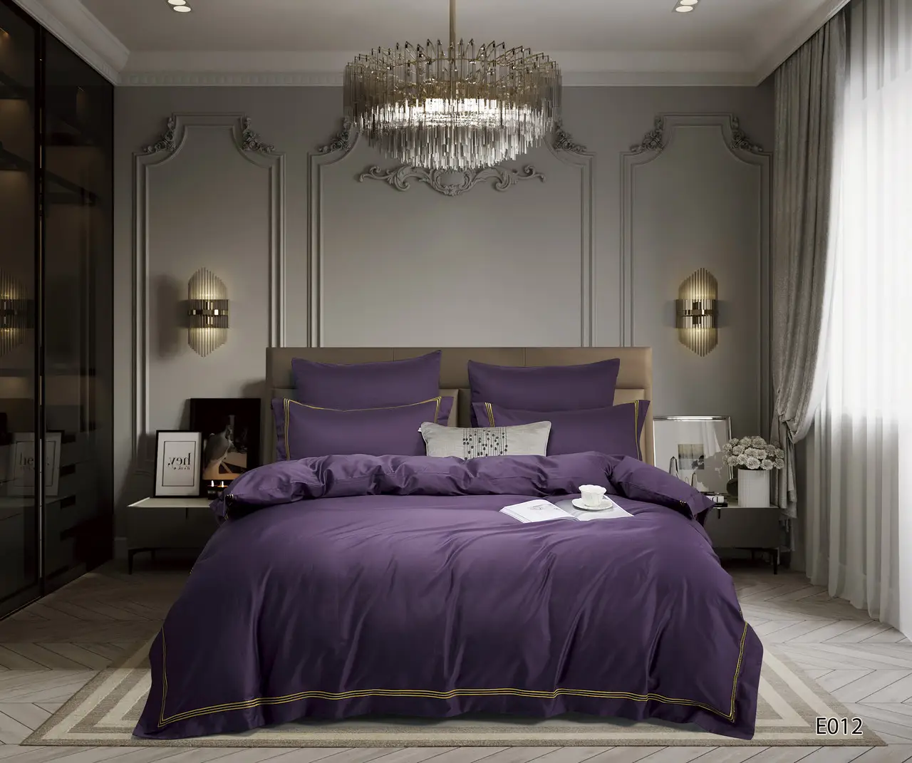 Постільна білизна євро Vie nouvelle Embroidery сатин 200х220 E012