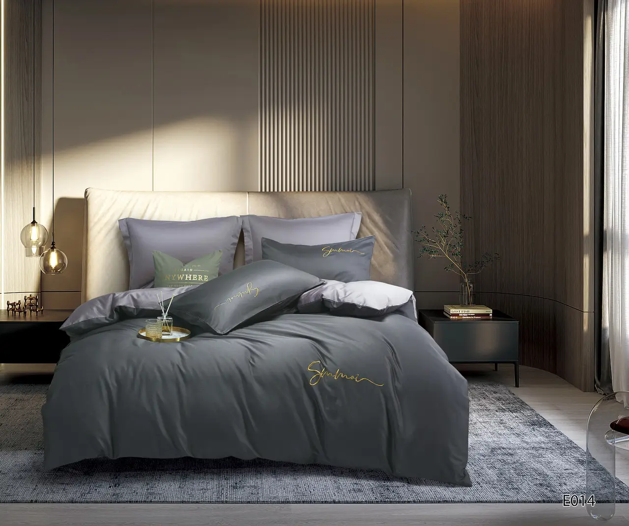 Постільна білизна євро Vie nouvelle Embroidery сатин 200х220 E014