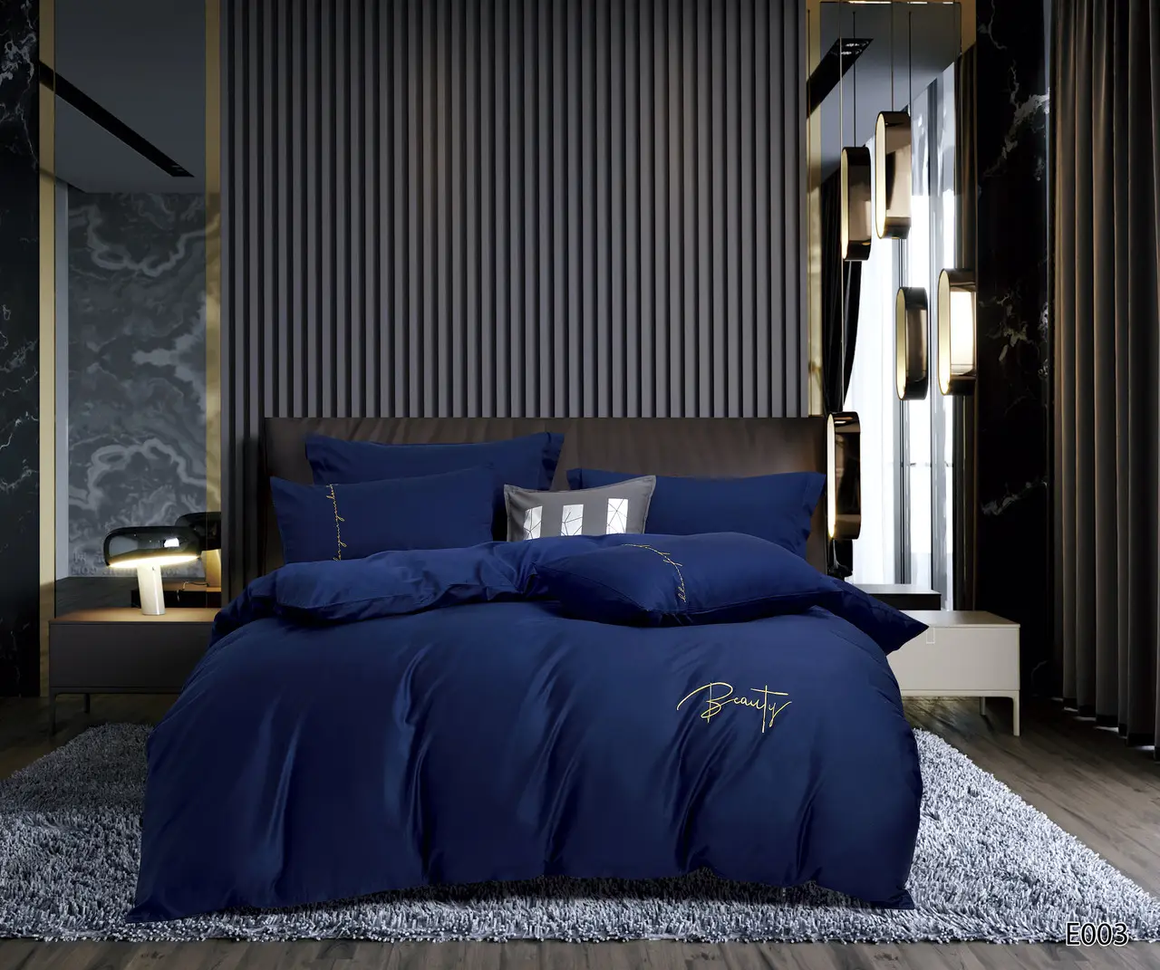 Постільна білизна євро Vie nouvelle Embroidery сатин 200х220 E003