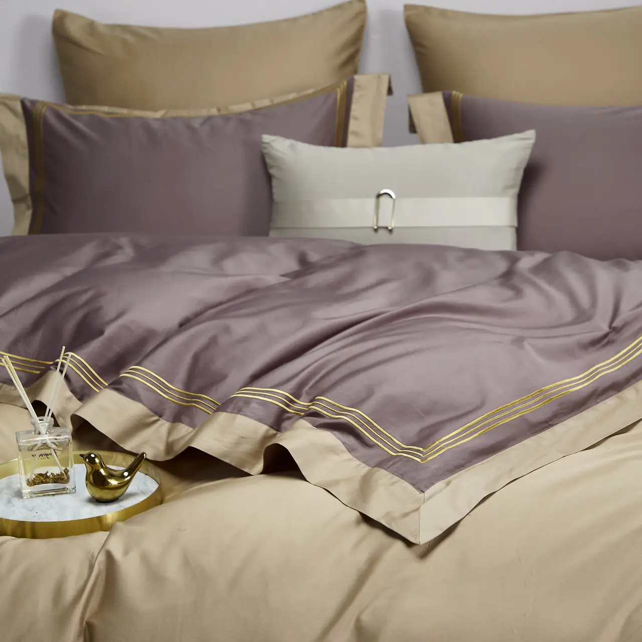 Постільна білизна євро Vie nouvelle Embroidery сатин 200х220 E004