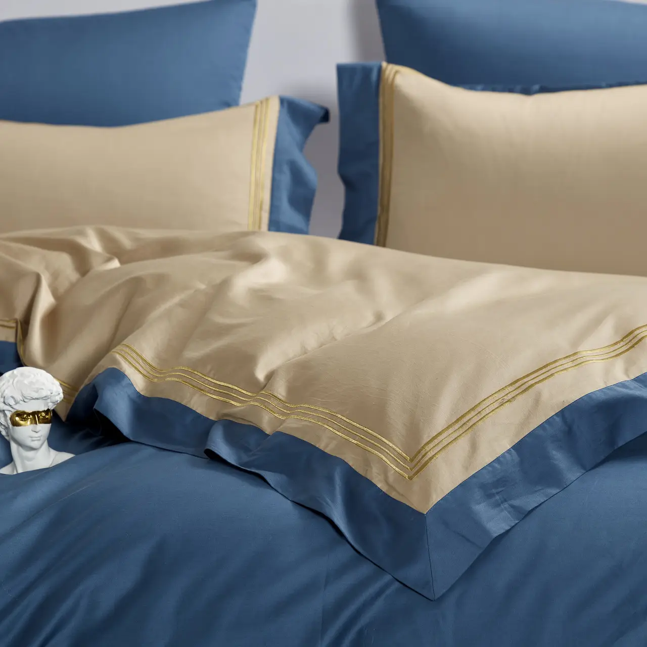 Постільна білизна євро Vie nouvelle Embroidery сатин 200х220 E005