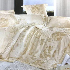 Постільна білизна Vie Nouvelle жаккард із шовковою вишивкою євро 200х220 JE-01