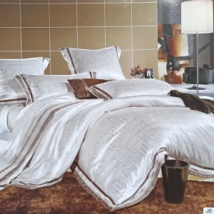 Постельное белье Vie Nouvelle жаккард с шёлковой вышивкой евро 200х220 JE-A002