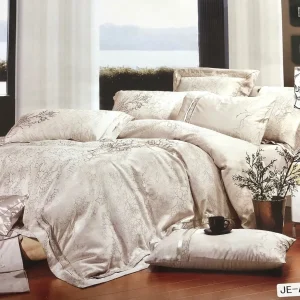 Постільна білизна Vie Nouvelle жаккард із шовковою вишивкою євро 200х220 JE-A003