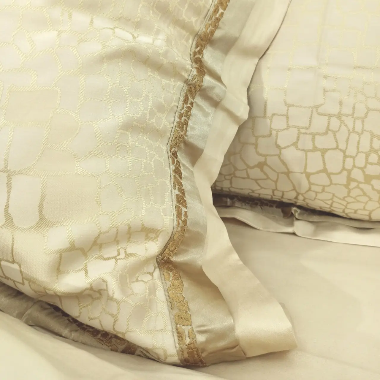 Постільна білизна Vie Nouvelle жаккард із шовковою вишивкою євро 200х220 JE-A004