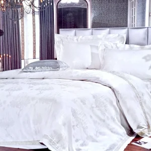 Постільна білизна Vie Nouvelle жаккард із шовковою вишивкою євро 200х220 JE-B02