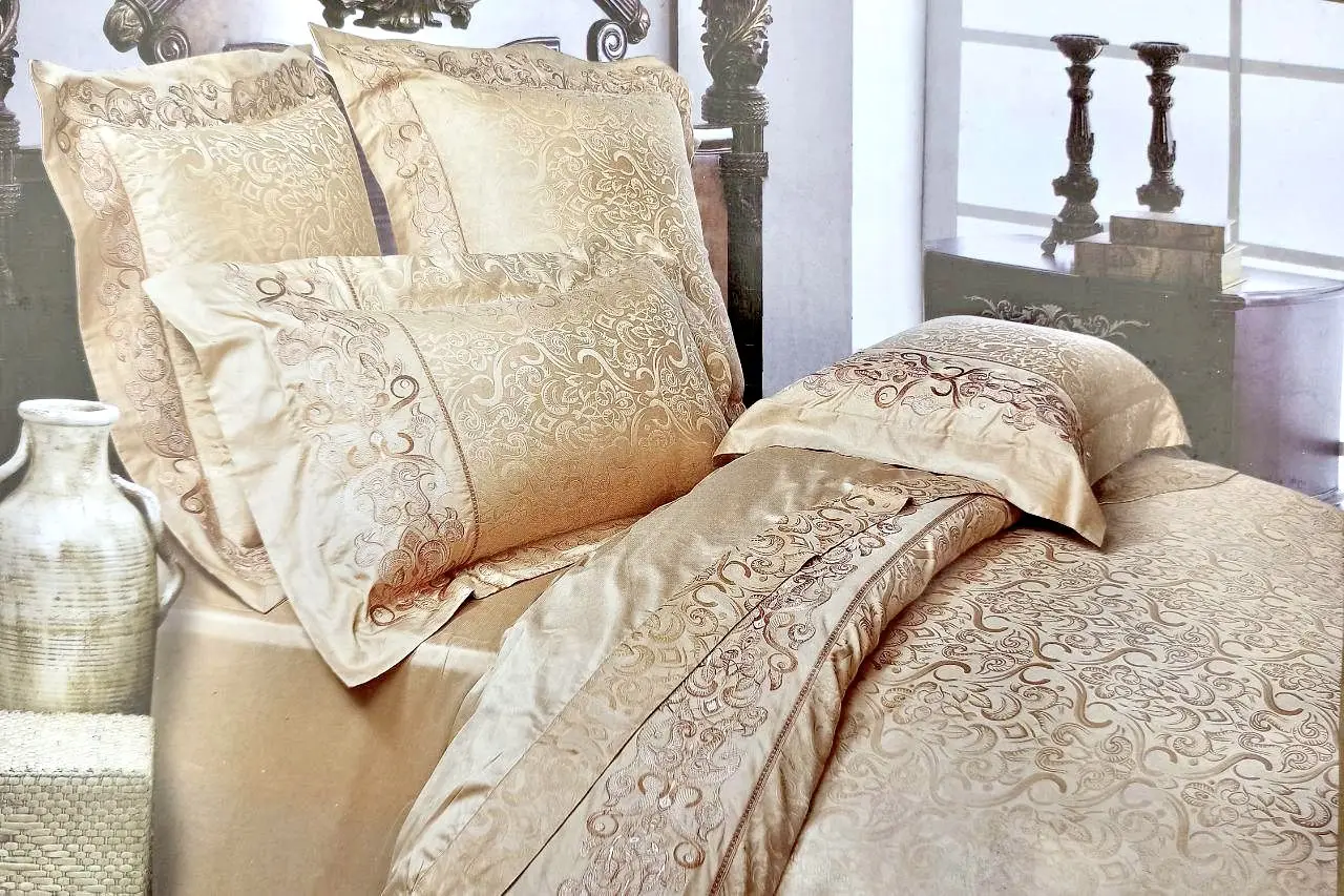 Постельное белье Vie Nouvelle жаккард с вышивкой JE-STH-014-1