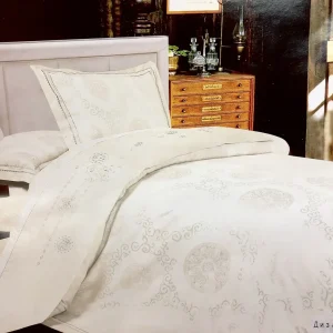 Постільна білизна Vie Nouvelle жакард з вишивкою євро 200x220 JE13