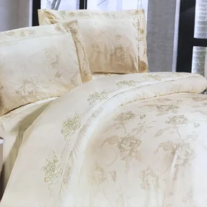 Постельное белье Vie Nouvelle жаккард с вышивкой евро 200x220 JE-15