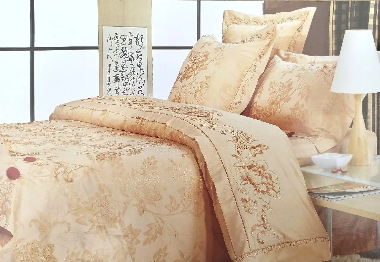 Постільна білизна Vie Nouvelle жакард з вишивкою JE-323