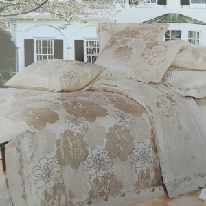 Постільна білизна Vie Nouvelle жакард з вишивкою євро 200x220 JE336