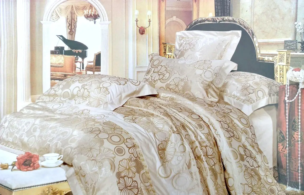 Постельное белье Vie Nouvelle жаккард с вышивкой JE-343
