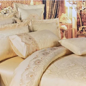 Постільна білизна Ailin жаккард з вишивкою євро 200x220 JE-42E