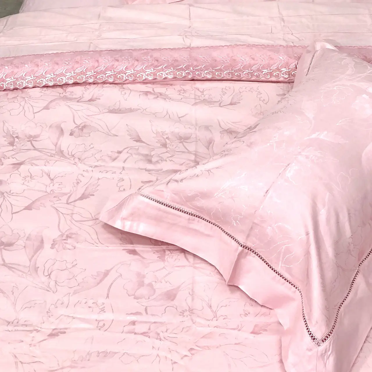 Постельное белье Ailin жаккард с вышивкой евро 200×220 JE-99E