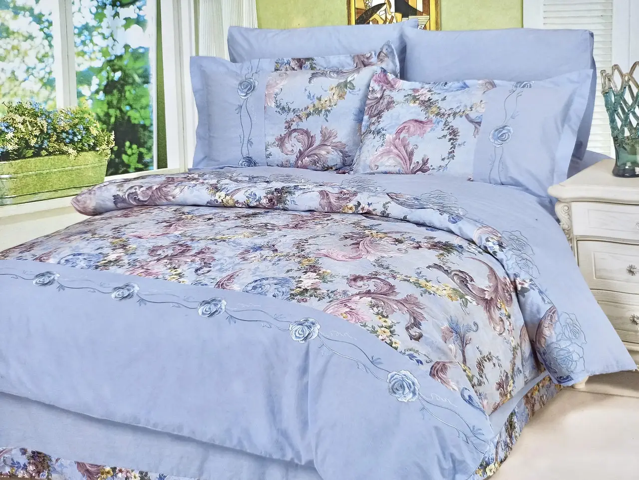 Постільна білизна Ailin сатин з гобеленом JPE-08