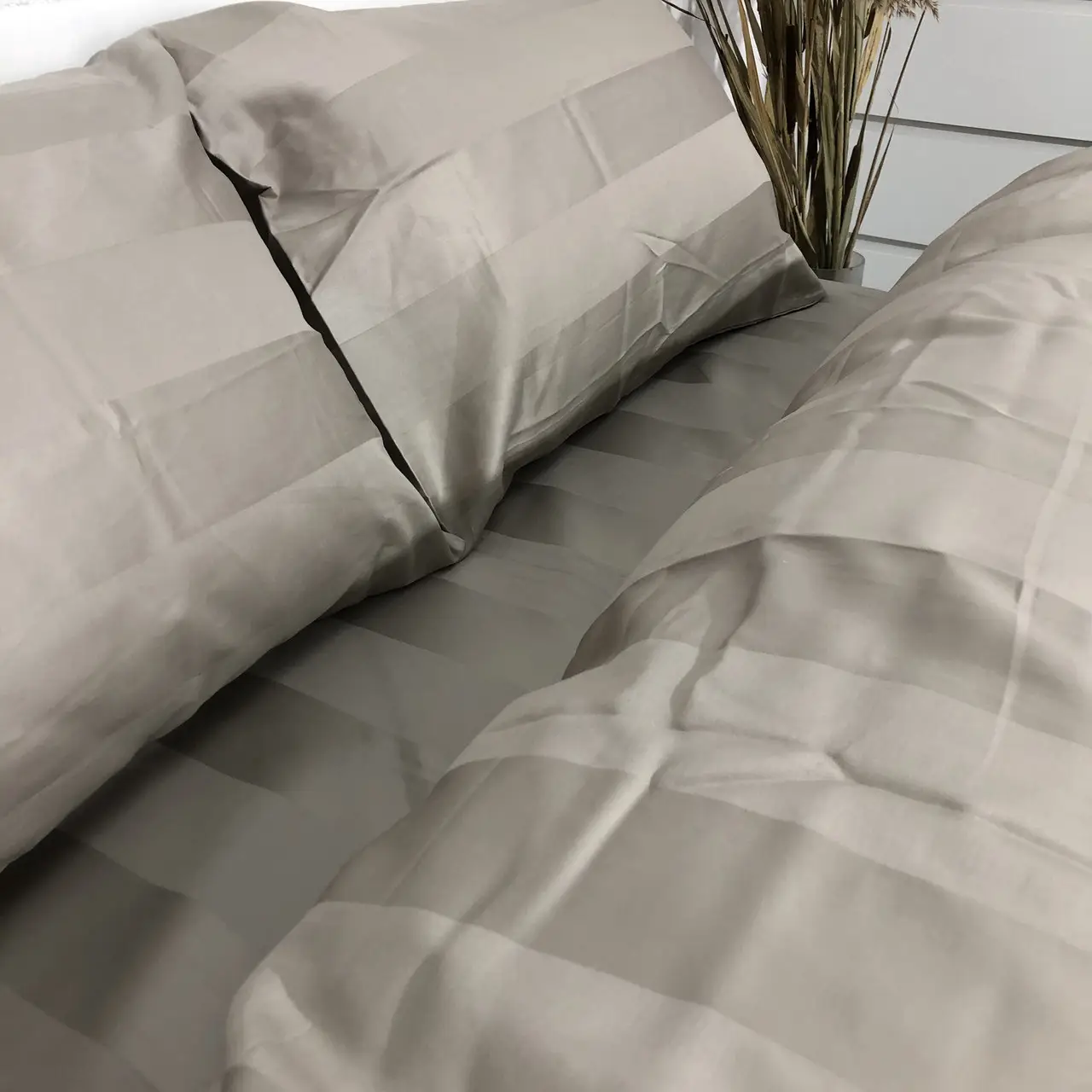 Постільна білизна Woodbury’s страйп-сатин Beige 5