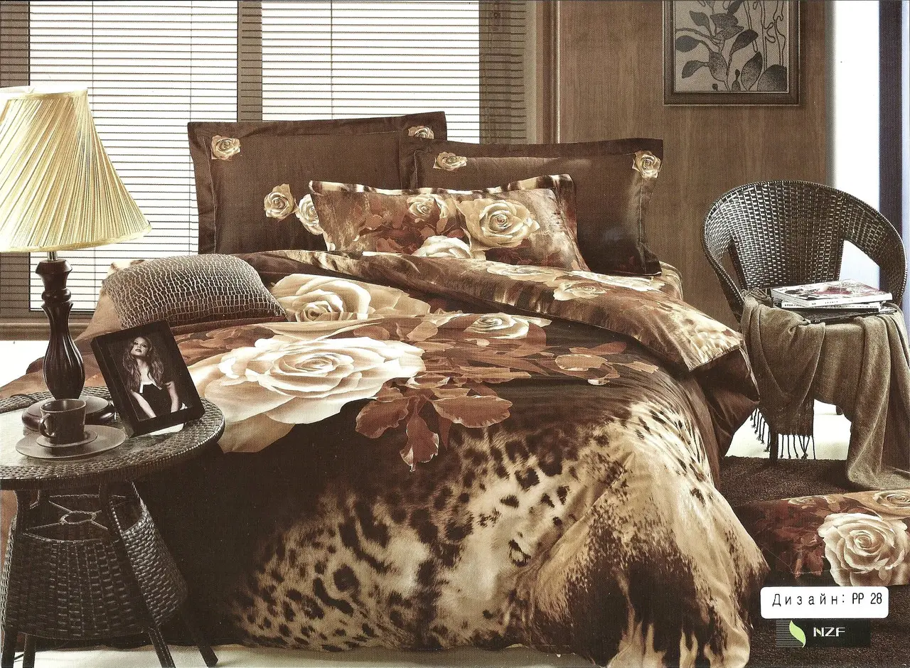 Постельное бельё евро Vie Nouvelle Сатин фотопринт RP PP 28