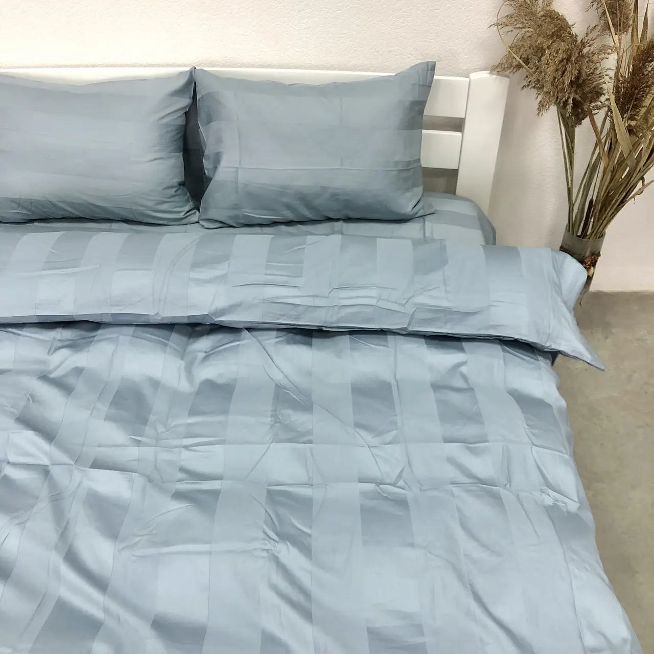 Постільна білизна Woodbury’s страйп-сатин Sky Blue 5