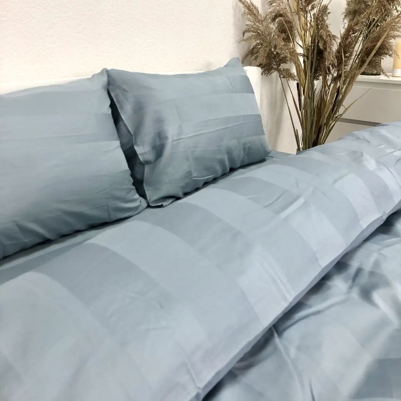 Постільна білизна Woodbury’s страйп-сатин Sky Blue 5