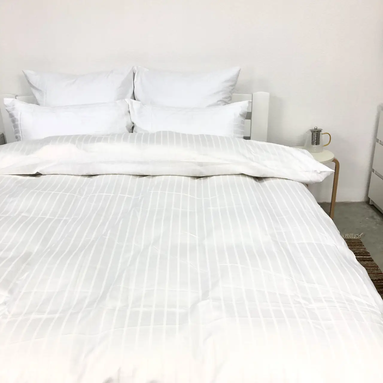 Постільна білизна Woodbury’s страйп-сатин White 2