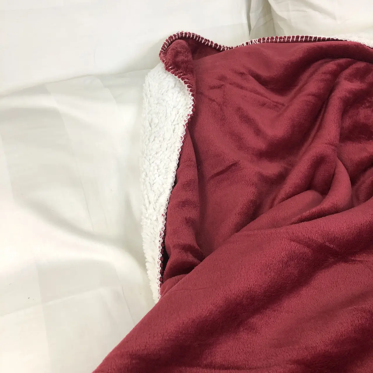 Плед покрывало с овчинкой Vie Nouvelle 215×235 красный