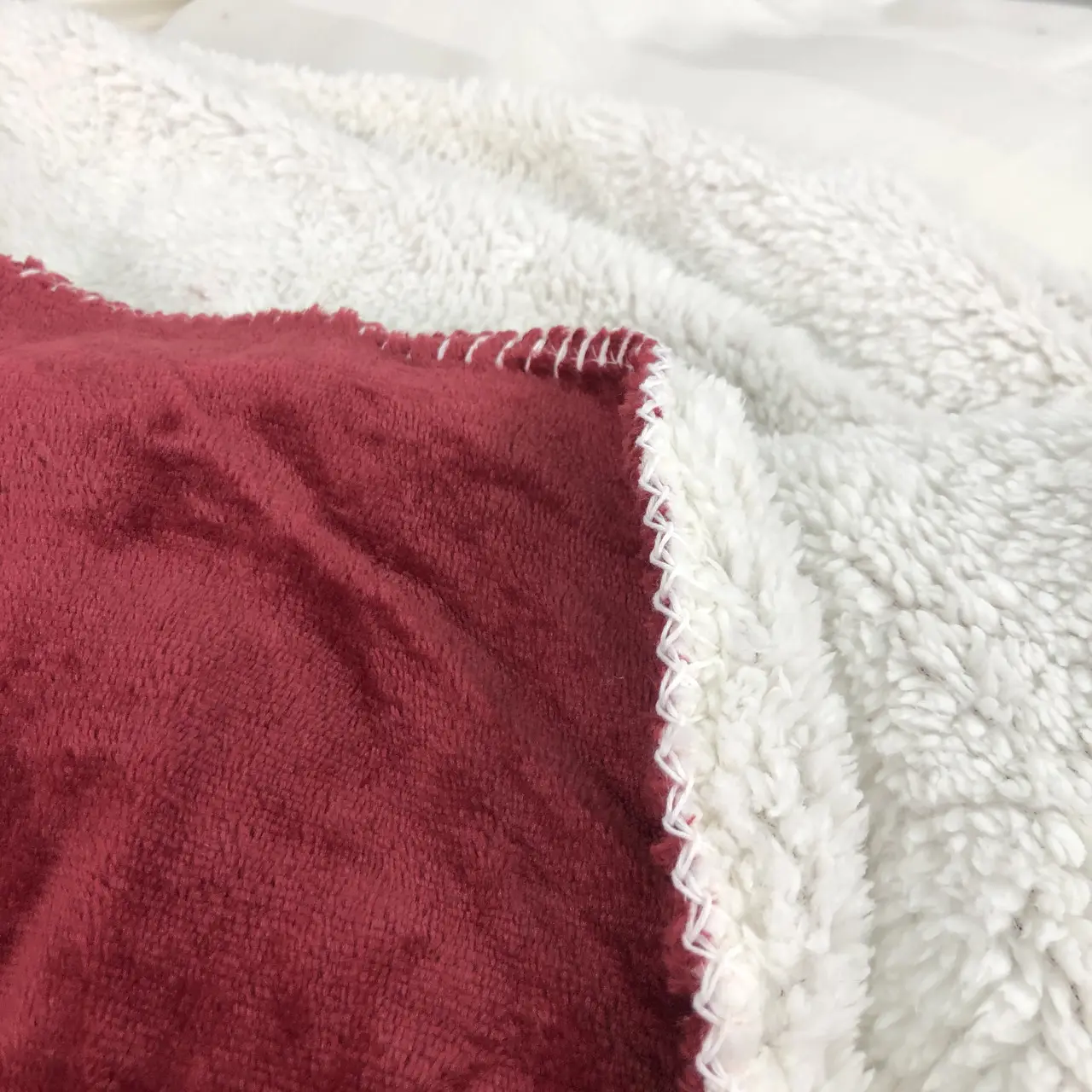 Плед покрывало с овчинкой Vie Nouvelle 215×235 красный