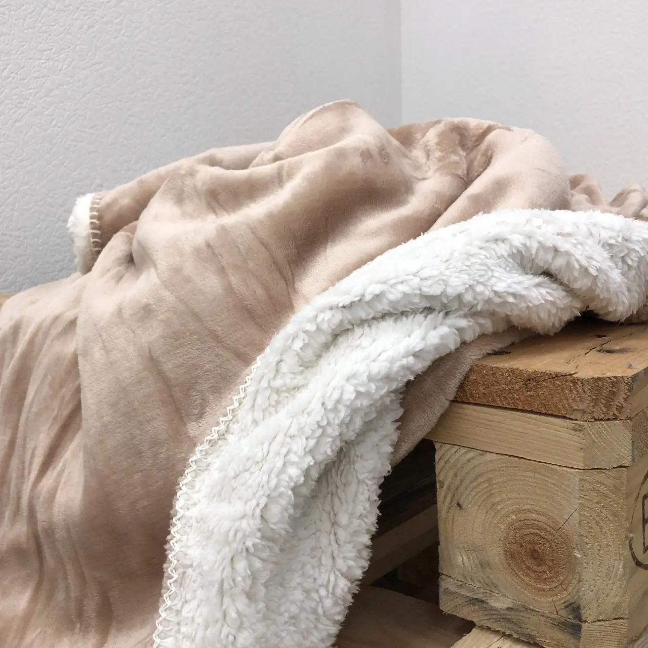Плед покривало з овчинкою Vie Nouvelle 215×235 лате