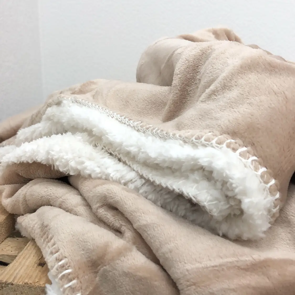 Плед покривало з овчинкою Vie Nouvelle 215×235 лате