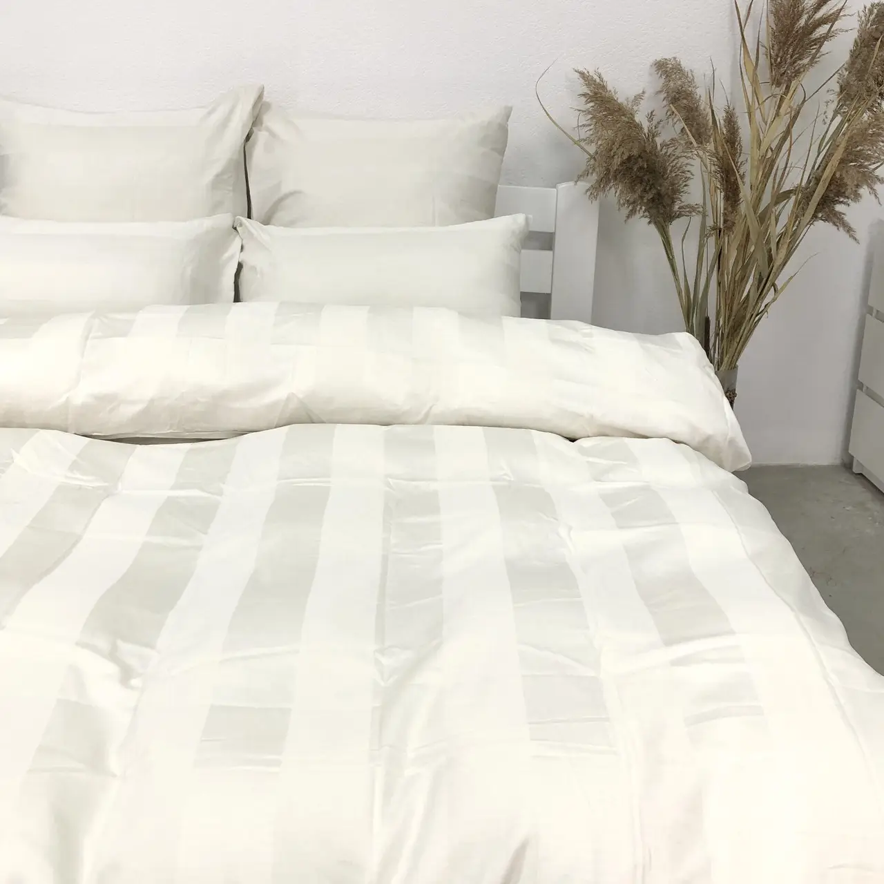 Постільна білизна Woodbury’s страйп-сатин Off-white 5