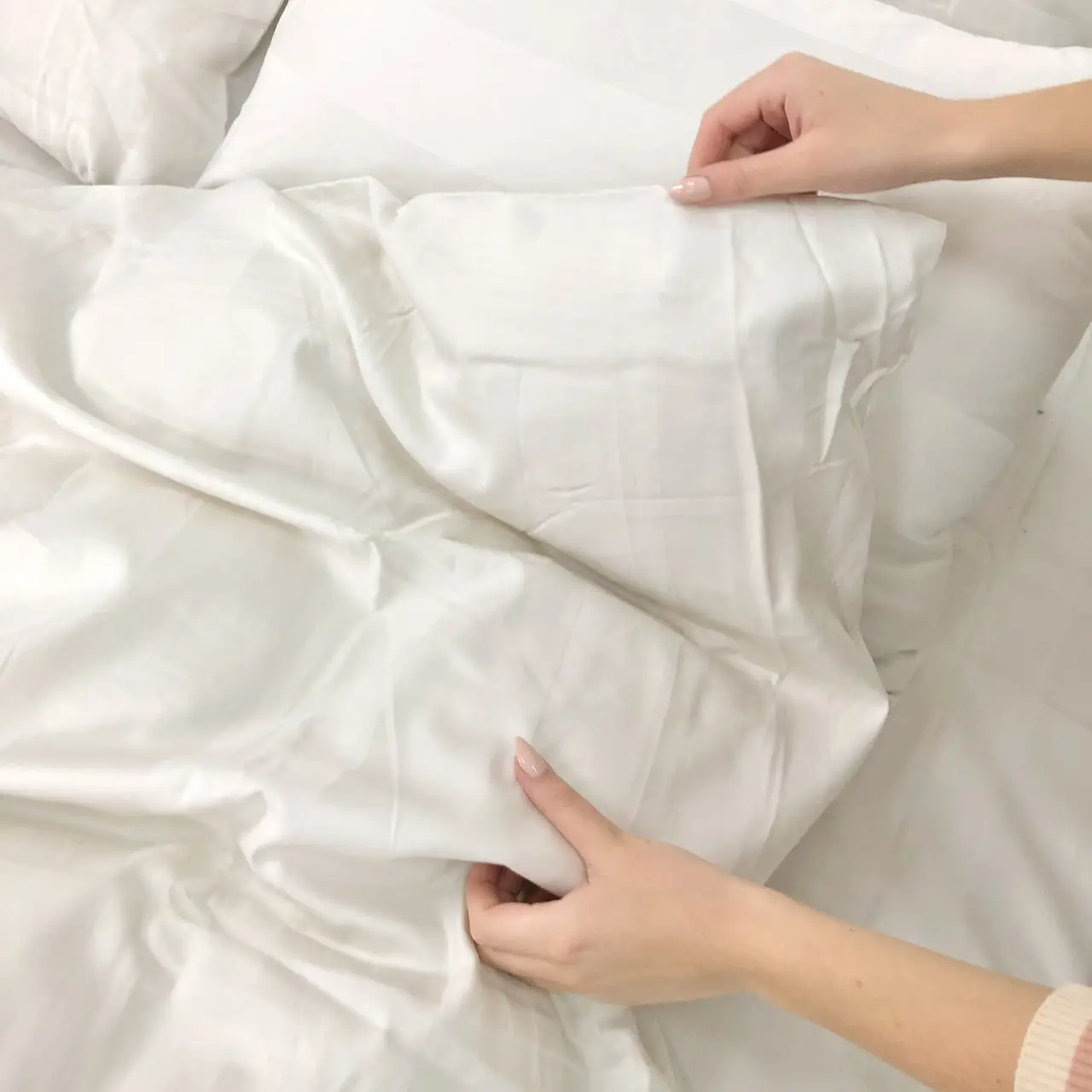 Постільна білизна Woodbury’s страйп-сатин Off-white 5