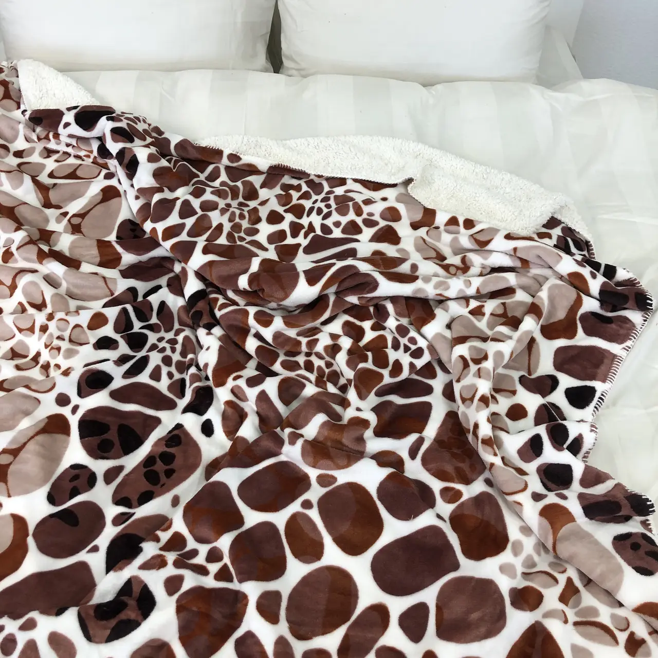 Плед покривало з овчинкою Vie Nouvelle 215×235 жираф