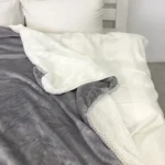 Плед покривало з овчинкою Vie Nouvelle 215x235 сірий